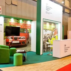 Hybrid exhibition stand for DVSA